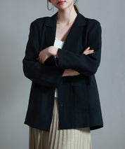 フロントポケットテーラードジャケットsdp0257 ブラック