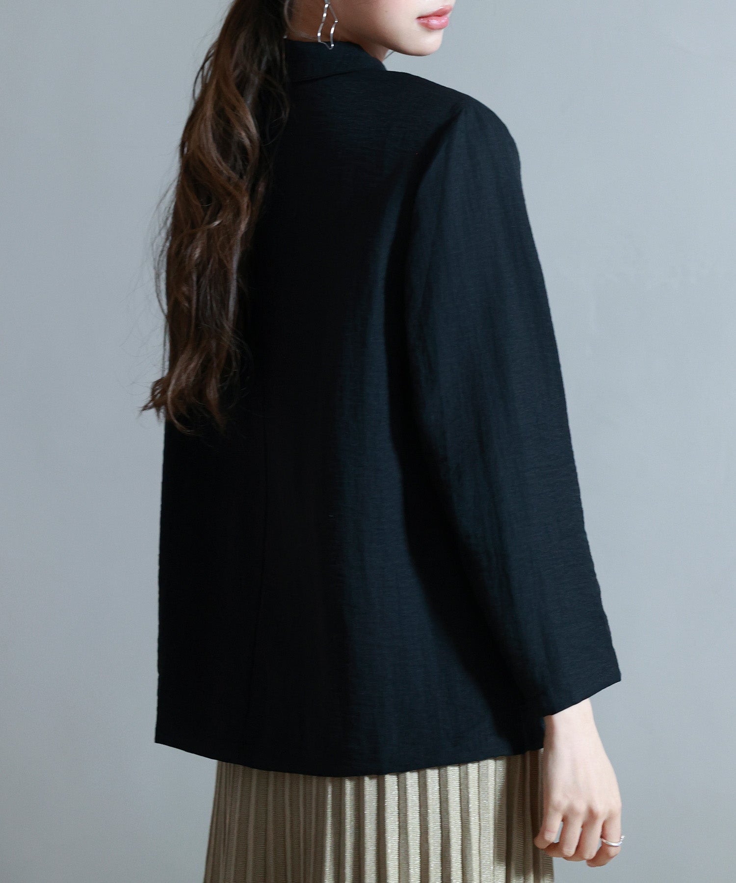 フロントポケットテーラードジャケットsdp0257 ブラック