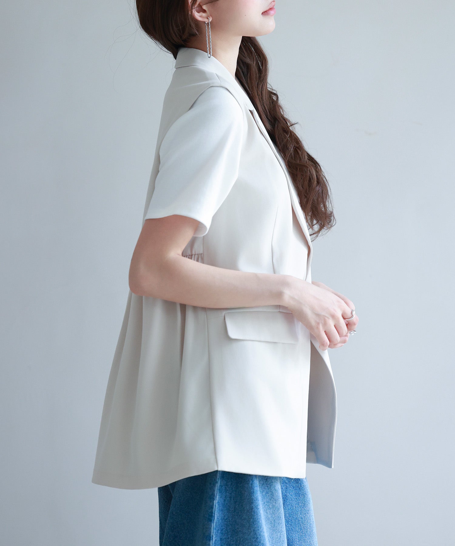 バックパプラムテーラードジレsdp0258 ベージュ