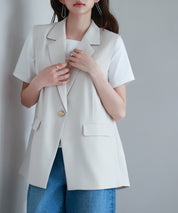 バックパプラムテーラードジレsdp0258 ベージュ