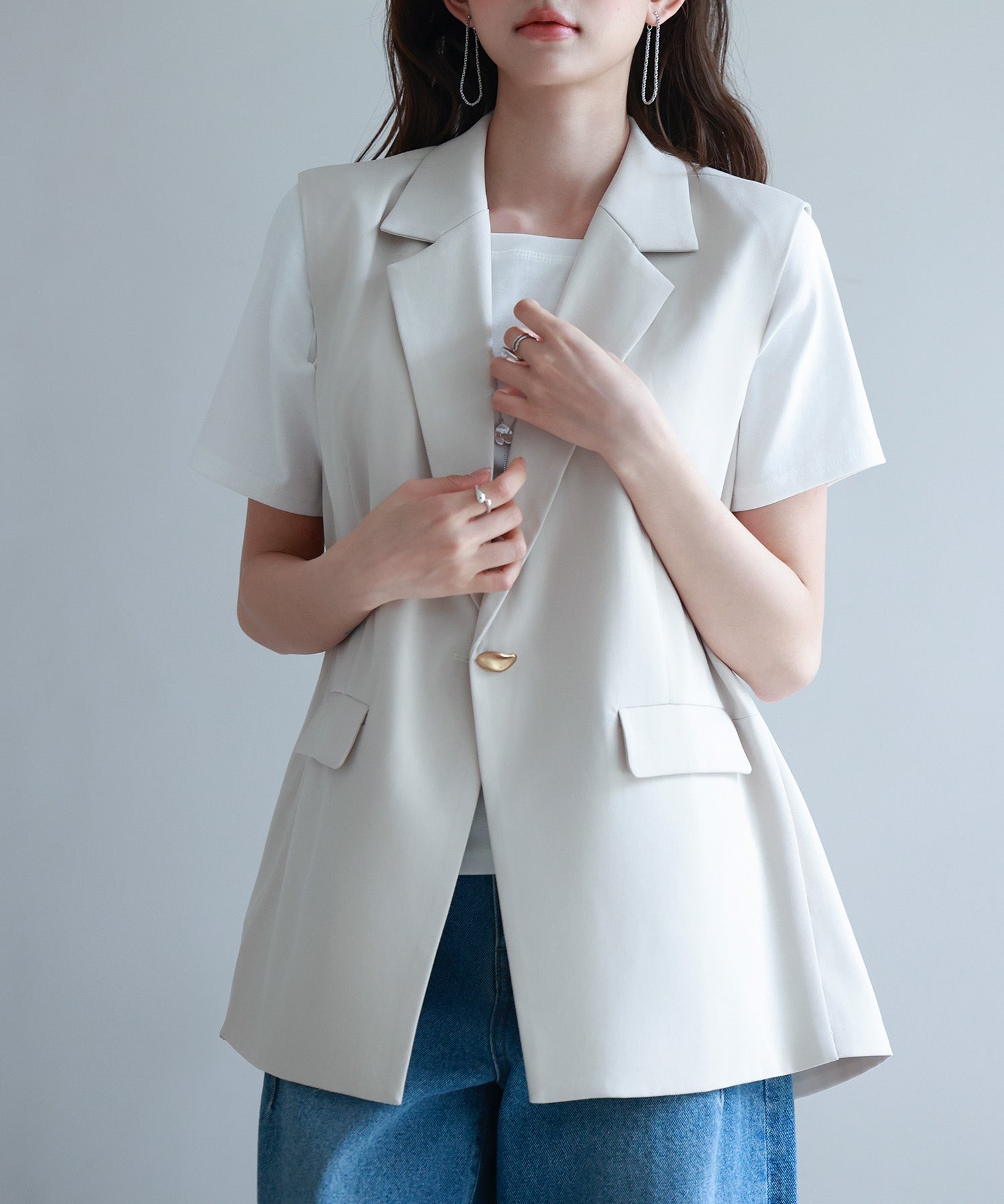 バックパプラムテーラードジレsdp0258 ベージュ