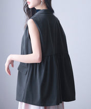 バックパプラムテーラードジレsdp0258 チャコール