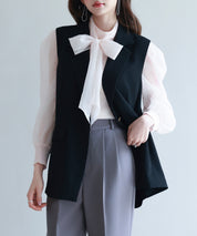 バックパプラムテーラードジレsdp0258 ブラック