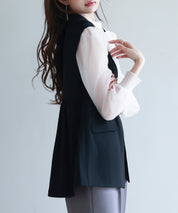 バックパプラムテーラードジレsdp0258 ブラック