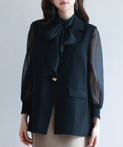 バックパプラムテーラードジレsdp0258 ブラック