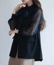 バックパプラムテーラードジレsdp0258 ブラック