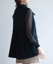 バックパプラムテーラードジレsdp0258 ブラック