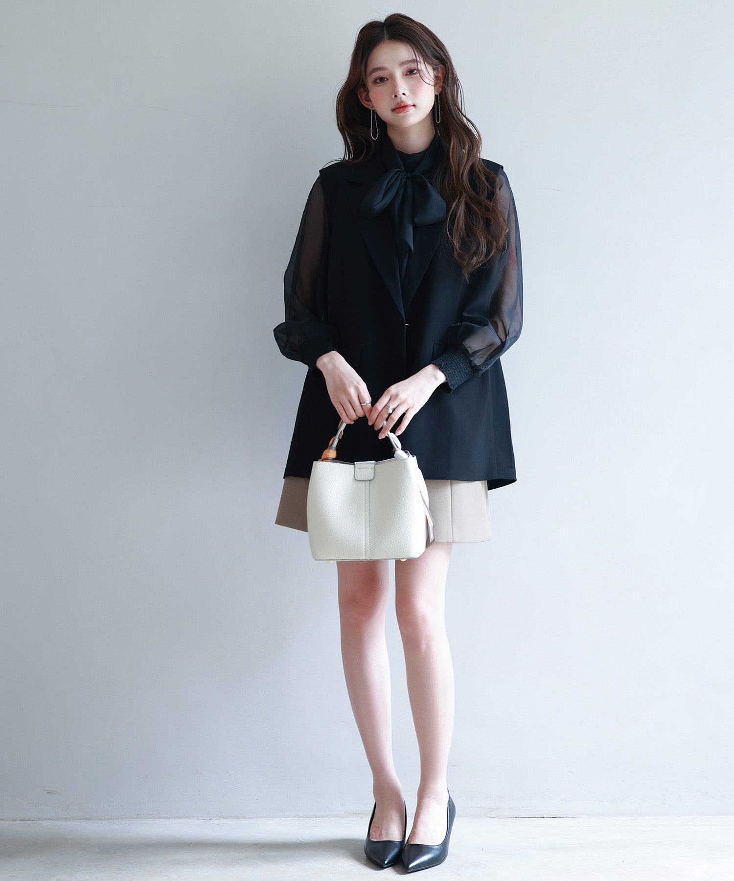 バックパプラムテーラードジレsdp0258 ブラック