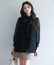 バックパプラムテーラードジレsdp0258 ブラック