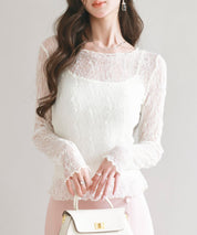 キャミソールとレーストップス2点セットsdp0259 アイボリー