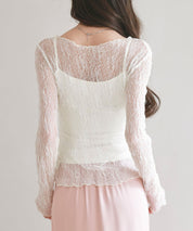 キャミソールとレーストップス2点セットsdp0259 アイボリー