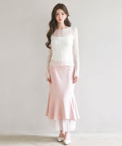 キャミソールとレーストップス2点セットsdp0259 アイボリー