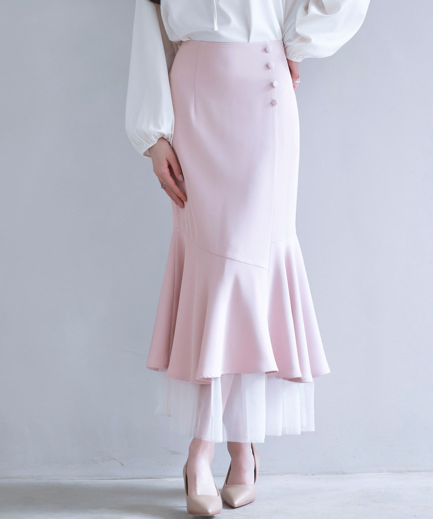 チュールドッキングハイウエストスカートsdp0261-102-26