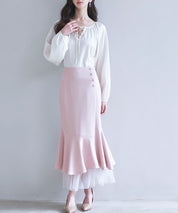 チュールドッキングハイウエストスカートsdp0261 ピンク