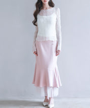 チュールドッキングハイウエストスカートsdp0261 ピンク