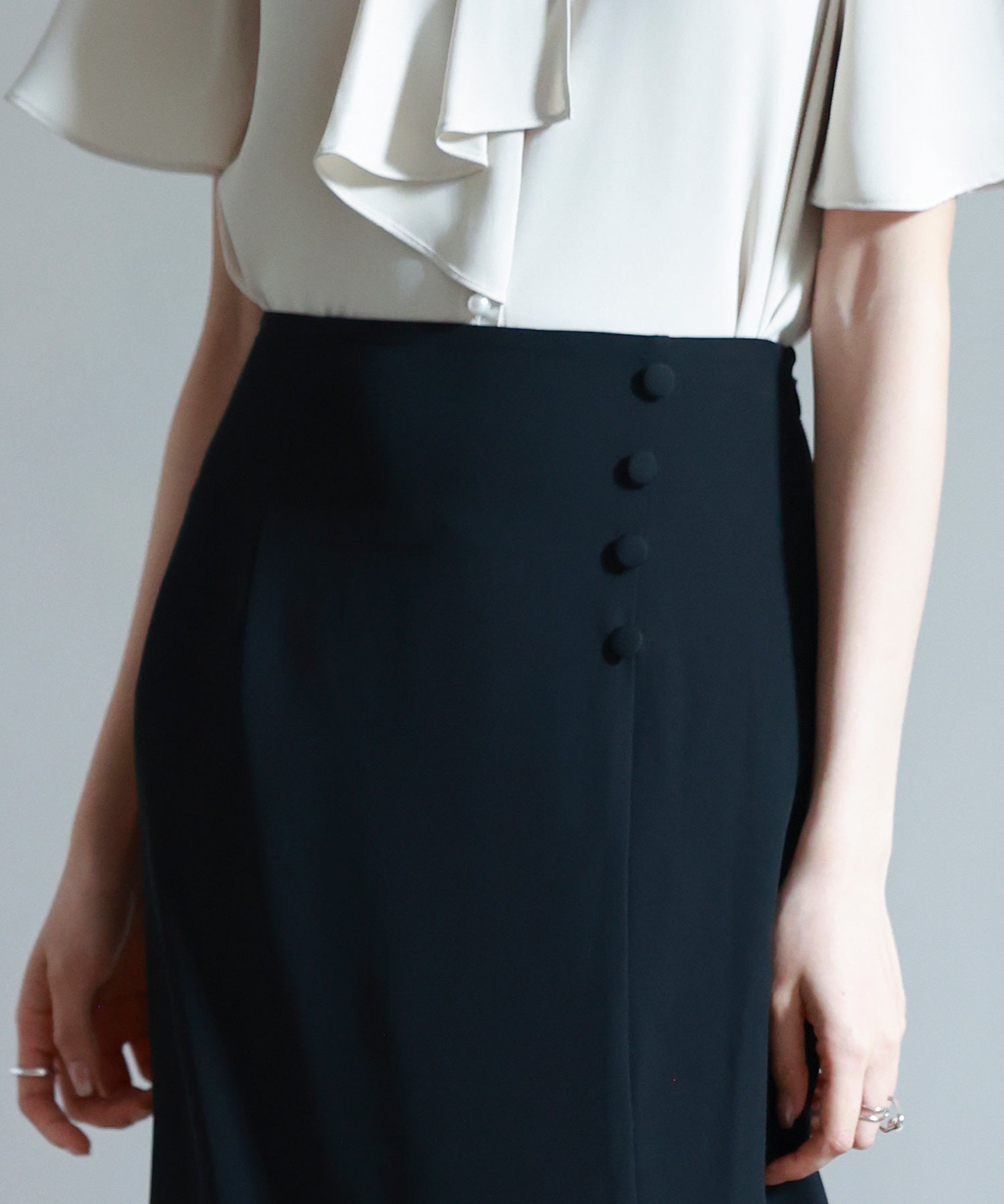 チュールドッキングハイウエストスカートsdp0261 ブラック