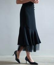 チュールドッキングハイウエストスカートsdp0261 ブラック