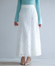 ロング丈ハイウエスト総レーススカートsdp0262-102-1