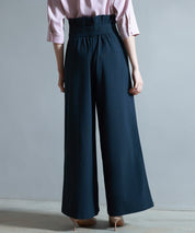ベルト付きハイウエストワイドパンツsdp0263 ネイビー
