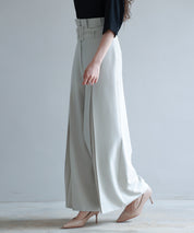 ベルト付きハイウエストワイドパンツsdp0263 アイボリー