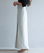 ベルト付きハイウエストワイドパンツsdp0263 アイボリー