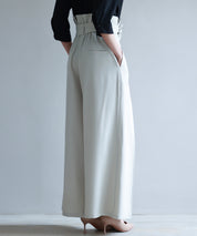 ベルト付きハイウエストワイドパンツsdp0263 アイボリー