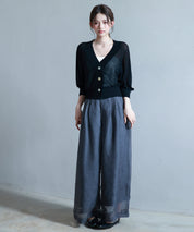 フロントタックシアーワイドパンツsdp0264 チャコール