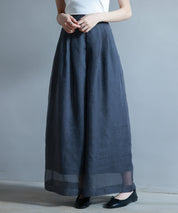 フロントタックシアーワイドパンツsdp0264 チャコール