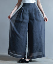 フロントタックシアーワイドパンツsdp0264 チャコール