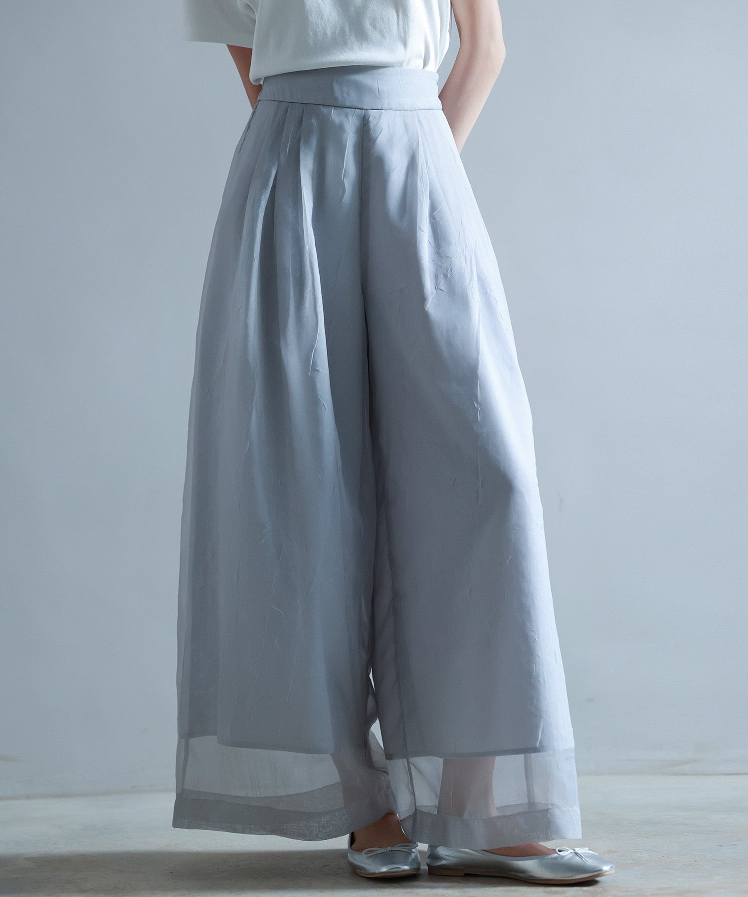 フロントタックシアーワイドパンツsdp0264-102-3