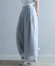 フロントタックシアーワイドパンツsdp0264 ライトグレー