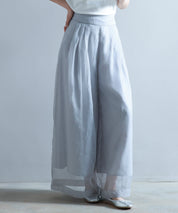 フロントタックシアーワイドパンツsdp0264 ライトグレー