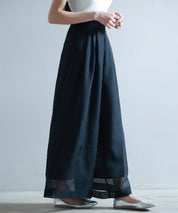 フロントタックシアーワイドパンツsdp0264 ブラック