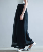 フロントタックシアーワイドパンツsdp0264 ブラック