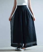 フロントタックシアーワイドパンツsdp0264 ブラック