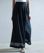 フロントタックシアーワイドパンツsdp0264 ブラック