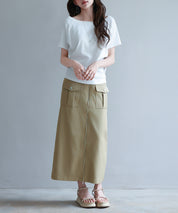 ハイウエストロング丈タイトスカートsdp0265 ライトブラウン