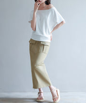 ハイウエストロング丈タイトスカートsdp0265 ライトブラウン