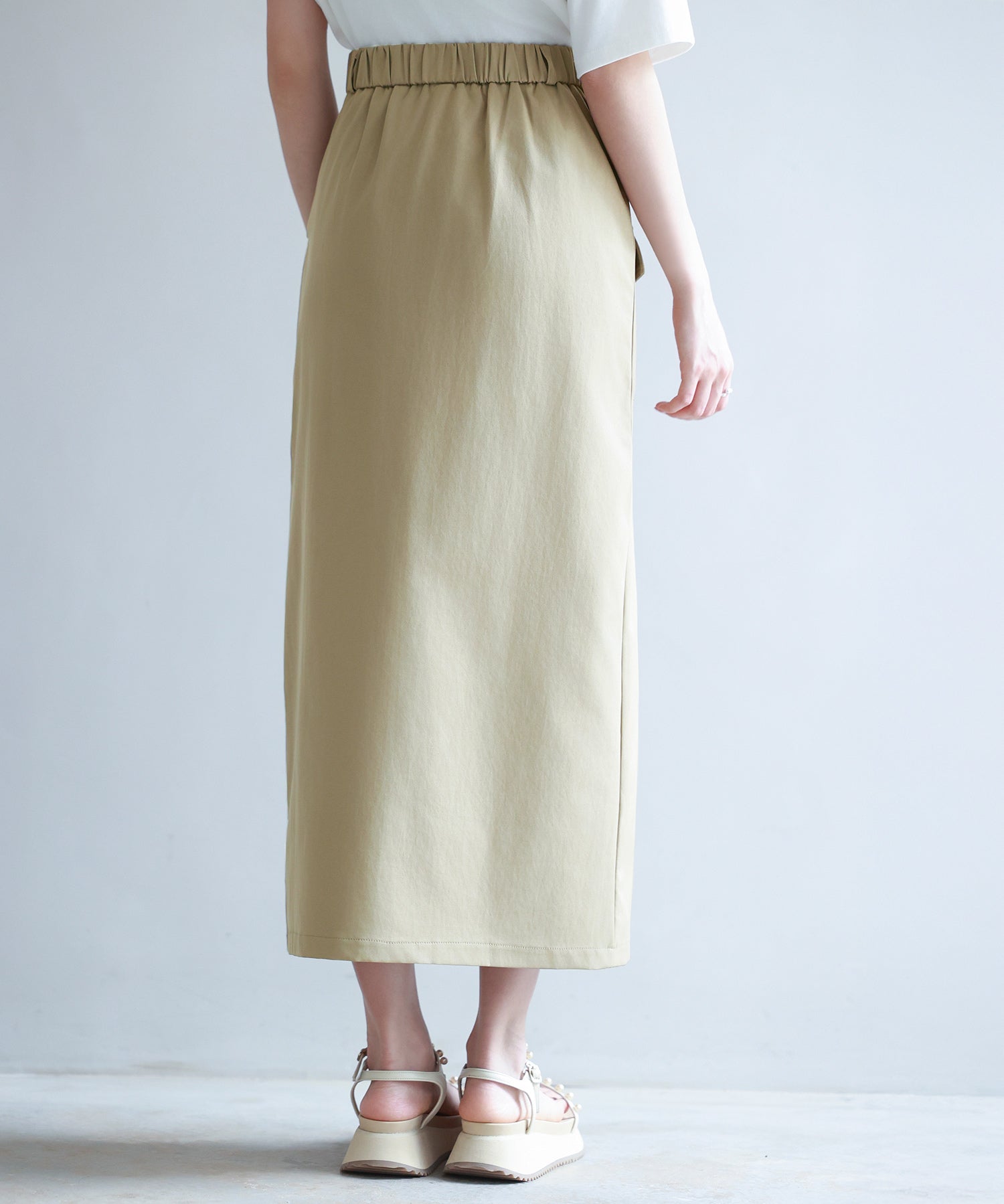 ハイウエストロング丈タイトスカートsdp0265 ライトブラウン