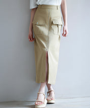 ハイウエストロング丈タイトスカートsdp0265 ライトブラウン