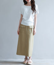 ハイウエストロング丈タイトスカートsdp0265 ライトブラウン