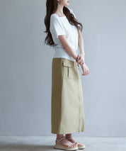 ハイウエストロング丈タイトスカートsdp0265 ライトブラウン