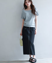 ハイウエストロング丈タイトスカートsdp0265 ブラック