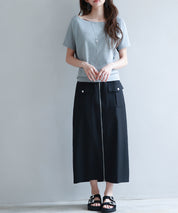 ハイウエストロング丈タイトスカートsdp0265 ブラック