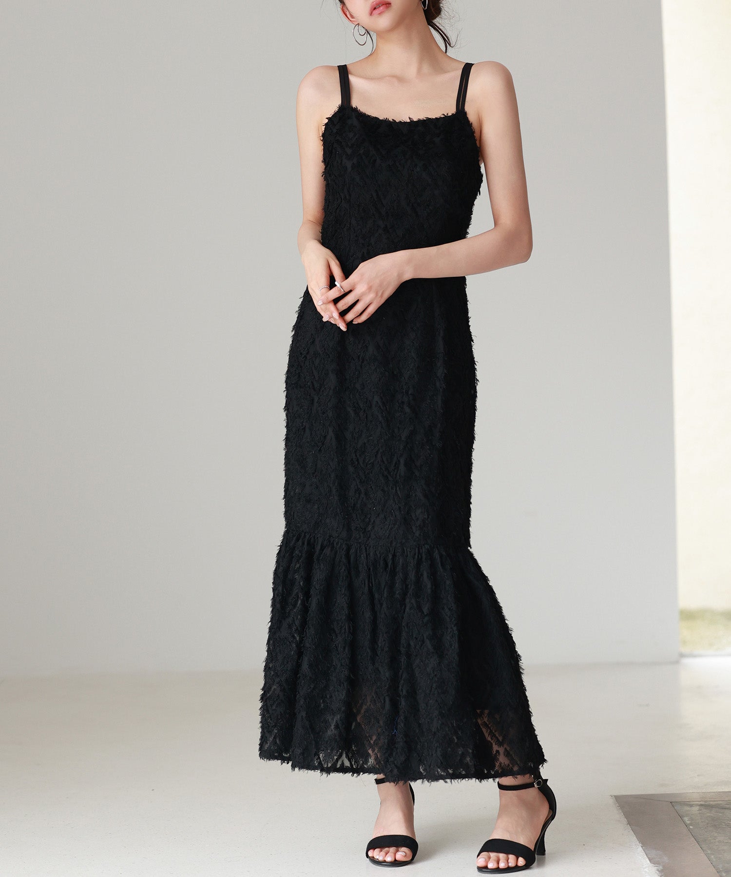 ジャガード柄マーメイドロングキャミワンピースsdp0266-102-8