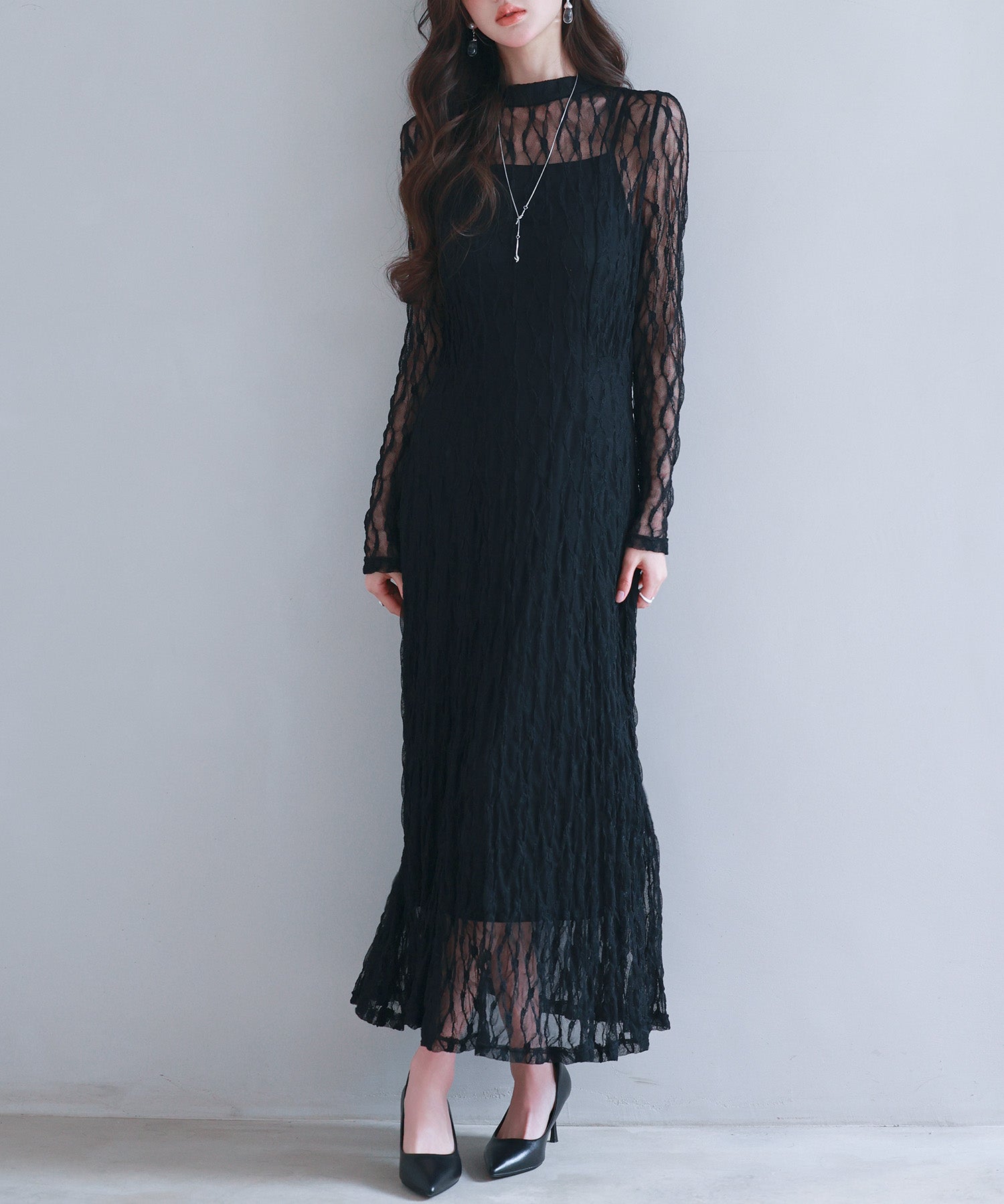 総レースとキャミワンピースの2点セットsdp0268-102-8