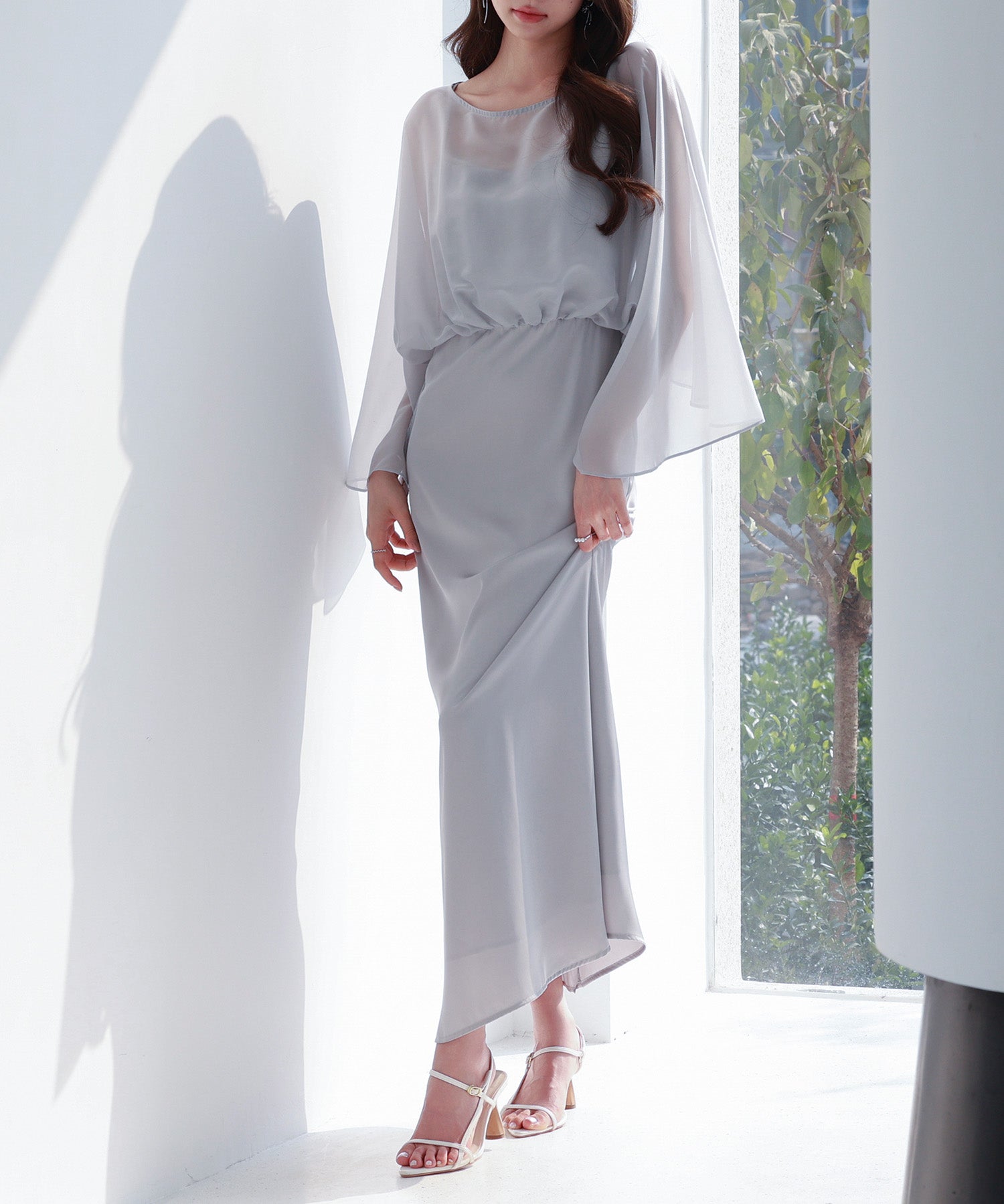 異素材ドッキングロング丈ワンピースsdp0269-102-18