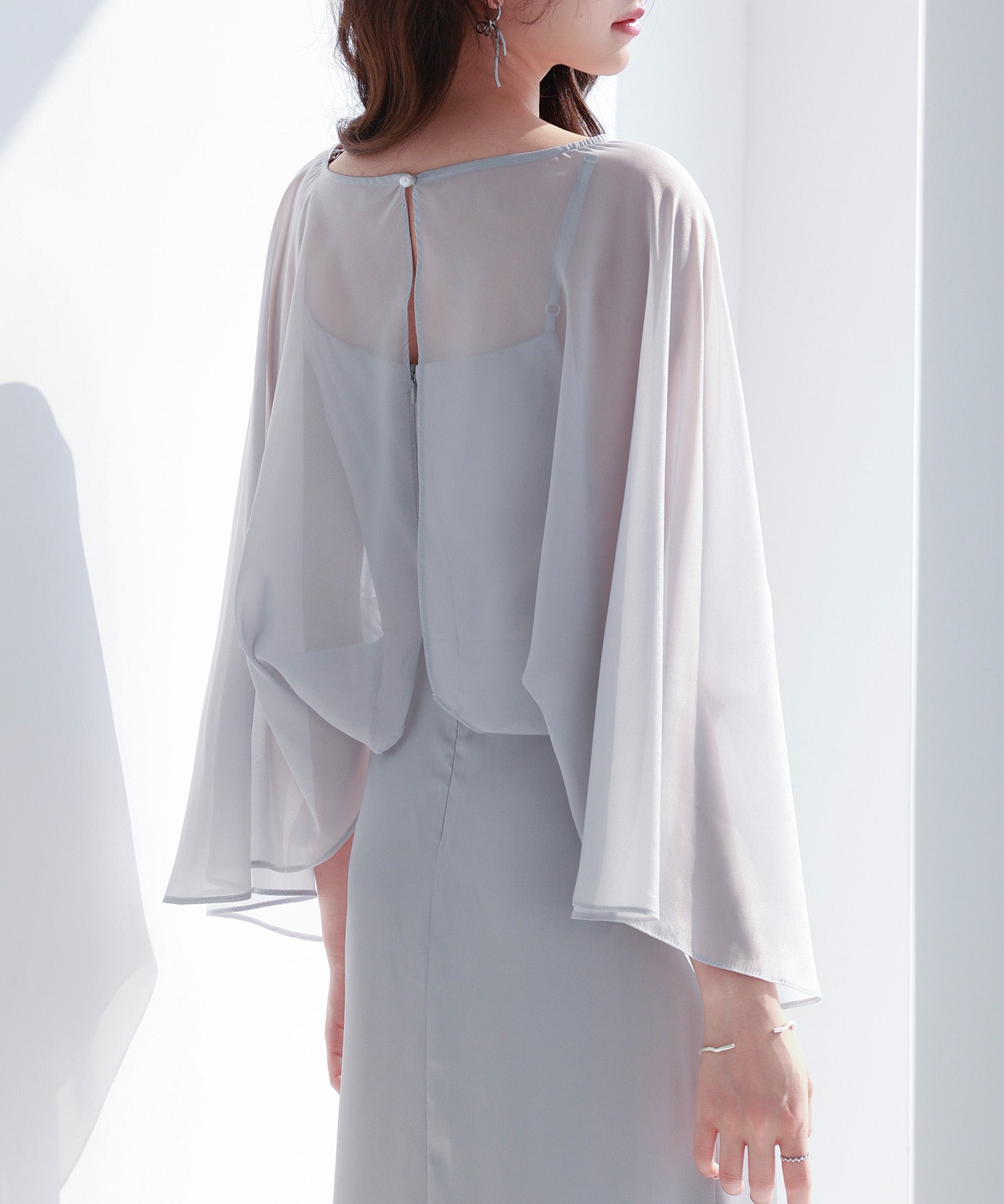 異素材ドッキングロング丈ワンピースsdp0269 グレー