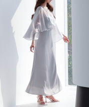 異素材ドッキングロング丈ワンピースsdp0269 グレー