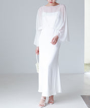 異素材ドッキングロング丈ワンピースsdp0269 ホワイト